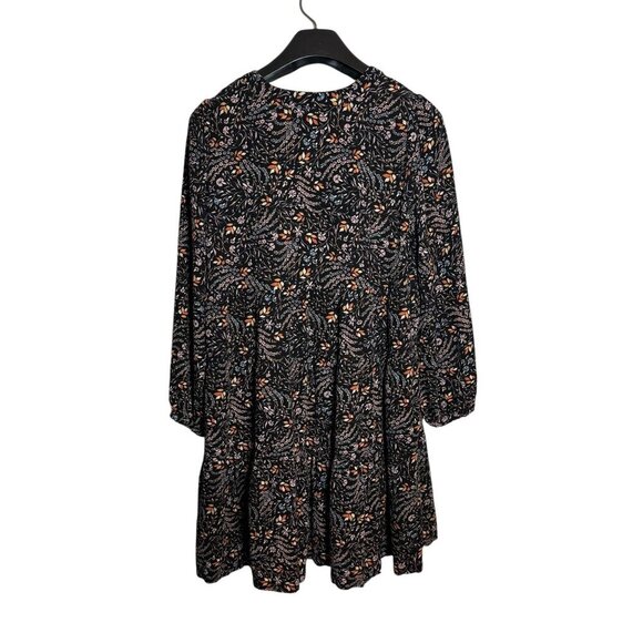 Maeve by anthropogie Floral Tunic Dress Womens Size Medium Lightweight V-Neck 3/ - Picture 4 of 10